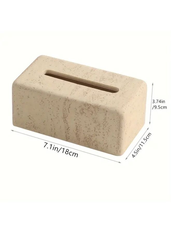 حامل علبة المناديل من الراتنج الأبيض تصميم مربع ديكور سطح الحمام هدية عيد الميلاد وهالوين - Image 3